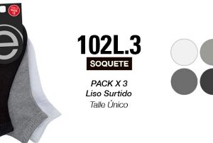 Elemento art 102 - Soquete liso surtido hombre pack x 3 -