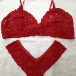 Samar art 9077 - Conjunto triangulo encaje sin armar con cola less encaje -