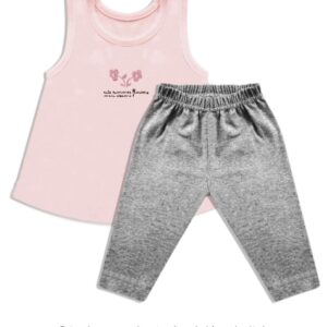 Dreams art 349 - Conjunto bb. remera nena s/mangas, bordado central c/calza en lycra -