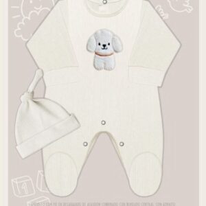 Dreams art 202 - Enterito BB interlock estampado flores, sin pié, bordado central, nena -