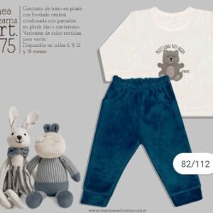 Dreams Art 875 - Conjunto bebe plush varon, c/bordado y pantalon -