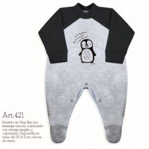 Dreams art 421 - Enterito bebe frisa c/mangas  ranglan estampa varon c/pie -