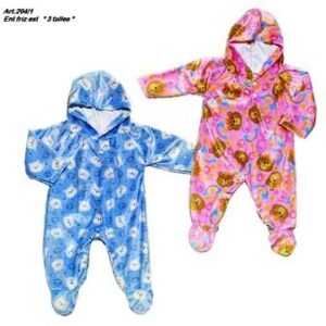Gaudi art 204/1 - Enterito frisa estampado c/capucha unisex -