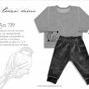 Dreams art 739 - Conjunto bb plush estampado central varon -