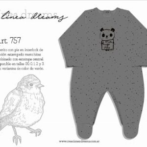 Dreams art 757 - Enterito bb interlock estampado manchitas central varon c/pie -
