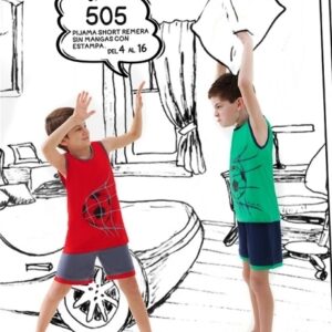 Piache piu art 505 - Pijama varon combinado sin mangas con estampa pelota -