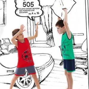 Piache piu art 505 - Pijama varon combinado sin mangas con estampa pelota -