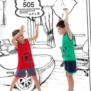 Piache piu art 505 - Pijama varon combinado sin mangas con estampa pelota -