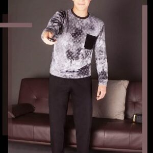 Piache Piu art 526 - Pijama jersey estampado con bolsillo -