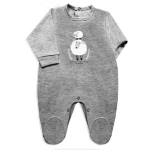 Dreams art 259 - Enterito bb en interlock liso, estampado central, con pie, de varon -