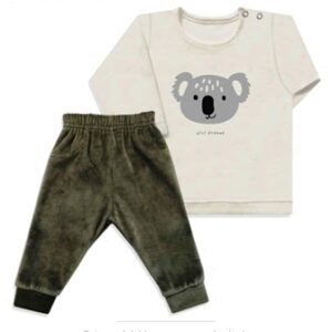 Dreams art 234 - Conjunto en plush de buzo con estampa central combinado con pantalon de varon -