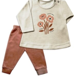 Dreams art 535 - Conjunto BB en plush estampado central, de nena combinado -