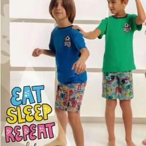 Piache Piu art 546/1 - Pijama varon bermuda manga corta c/ estampa Soccer -