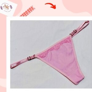 Meraki art 4417 - Colaless algodon rosa regulable con puntilla -