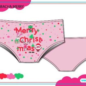 Jiz One art 360 - Bombacha algodon nena rosa con estampa navidad -