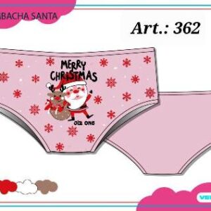 Jiz One art 362 - Bombacha algodon nena rosa con estampa navidad -