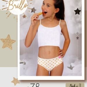 Marey art 78 - Pack x 3 bombachas de nena estampadas algodon y lycra -