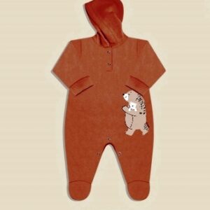Dreams art 713 - Enterito BB frisa con capucha, con pié, estampado nena y varón -