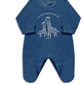 Dreams art 361 - Enterito bb plush liso, estampado central, con pie, de nena y varon -