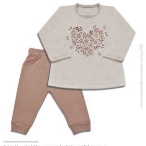 Dreams art 373 - Conjunto BB interlock, estampado central nena, con pantalón combinado -