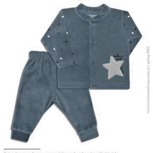 Dreams art 380 - Conjunto BB plush, campera cuello mao, mangas combinadas, bordado nena y varón -
