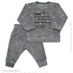 Dreams art 381 - Conjunto BB plush estampado estrella, c/pantalón combinado, estampa central, nena y varón -