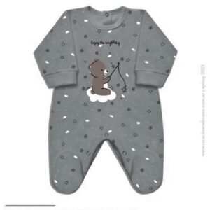 Dreams art 350 - Enterito BB plush estampado estrellas, c/pié, estampa central, nena y varón -