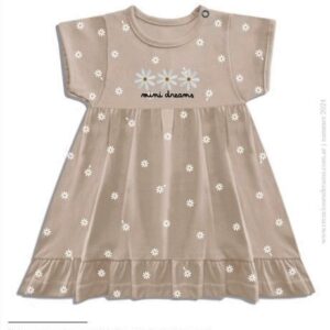 Dreams art 230 - Vestido bb jersey estampado flores, canesú bordado -