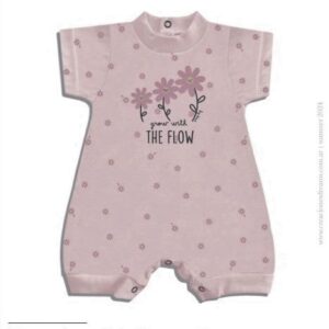 Dreams art 214 - Enterito BB jersey estampado flores, estampado central -