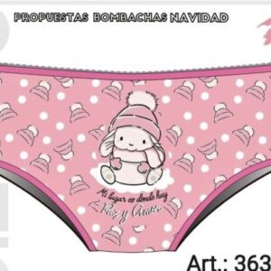 Jiz one art 363 - Bombacha algodon nena rosa con estampa navidad -
