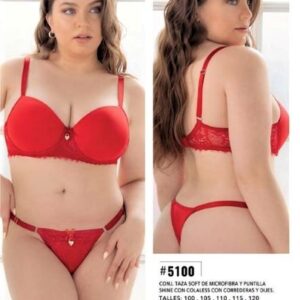 Melifera art 5100 - Conjunto Tasa soft de microfibra y puntilla shine c/colaless con correderas y dijes -