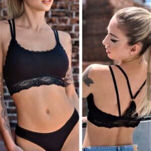 Kaury art 8171 - Conjunto Top Morley con Puntilla y Cola Less -