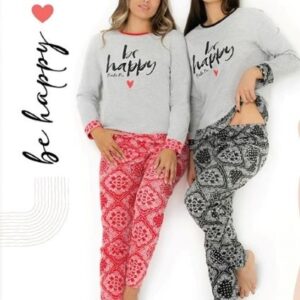 Piache piu art 598 - Pijama polydon con estampa Be Happy -