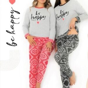 Piache piu art 598 - Pijama polydon con estampa Be Happy -