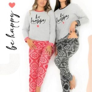 Piache piu art 598 - Pijama polydon con estampa Be Happy -