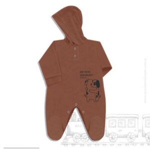 Dreams art 860 - Enterito BB plush, con capucha, con pie, estampado de nena y varón -