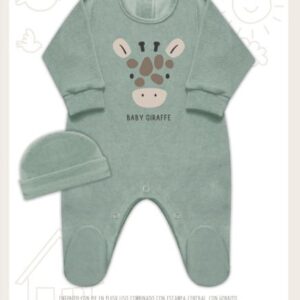Dreams art 262 - Enterito BB plush, con gorro, con pié, estampado central, nena y varón -