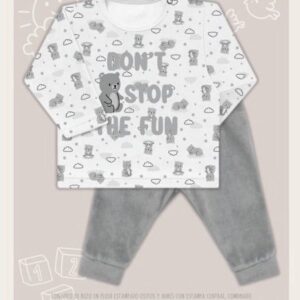 Dreams art 229 - Conjunto BB, buzo plush estamp. ositos, con pantalón, estampado central, nena y varón -