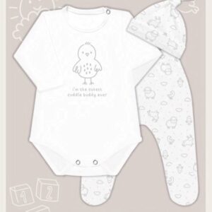 Dreams art 220 - Conjunto body, estamp. central, con ranita y gorro, interlock estamp. animalitos, nena y varón -