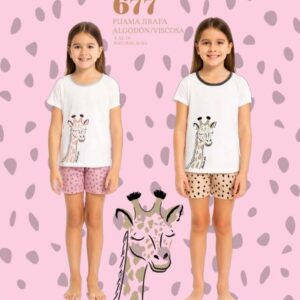 Piache piu art 677 - Pijama manga corta estampa jirafa -