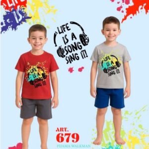 Piache Piu art 679 - Pijama manga corta estampa music -