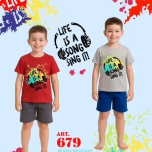 Piache Piu art 679/1 - Pijama manga corta estampa music -