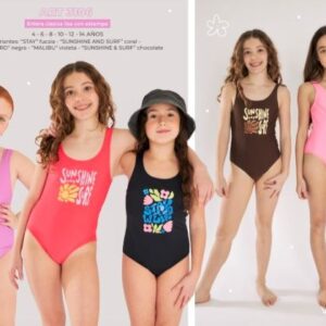 Cuba art 3106 - Malla entera clasica lisa con estampa localizada -