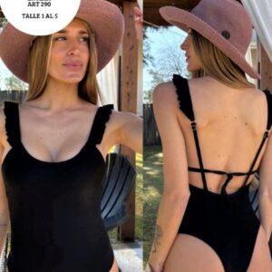 Le naif art 290 - Malla entera regulable con volados en bretel -