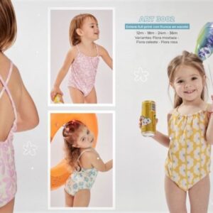 Cuba art 3002 - Malla entera full print con frunce en escote -